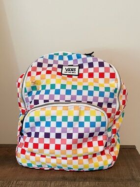 VANS OFF The WALL Womens Mini Backpack Rainbow Multicolor Checkered Canvas